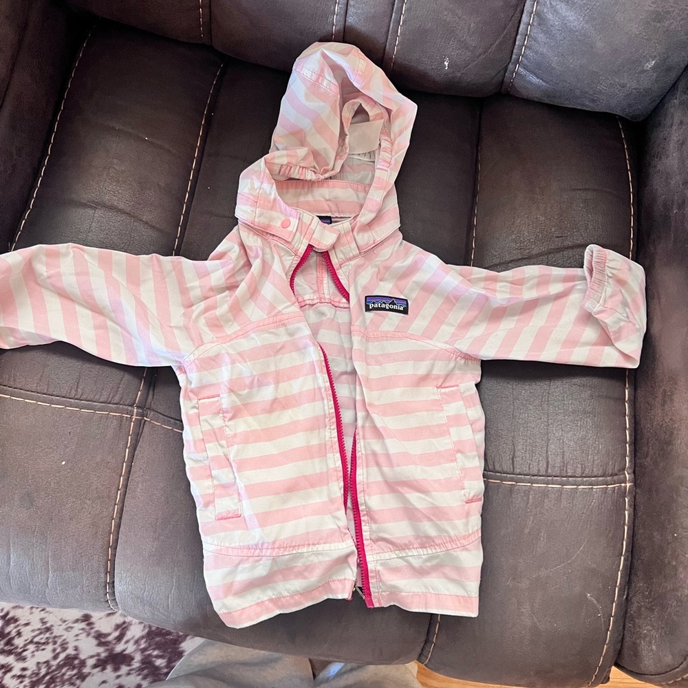 Patagonia Pink Striped Hooded Jacket